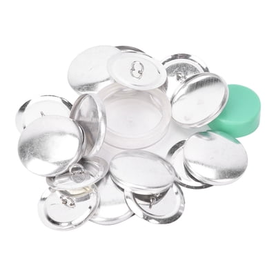 Cover Button Kit, Cloth Fabric Covered Round Flat Back Metal Buttons Refill Forms Replacement with Buckle Making Tool for DIY Sewing Bags Crafts Sofa Upholstery ,10 Sets [30mm]