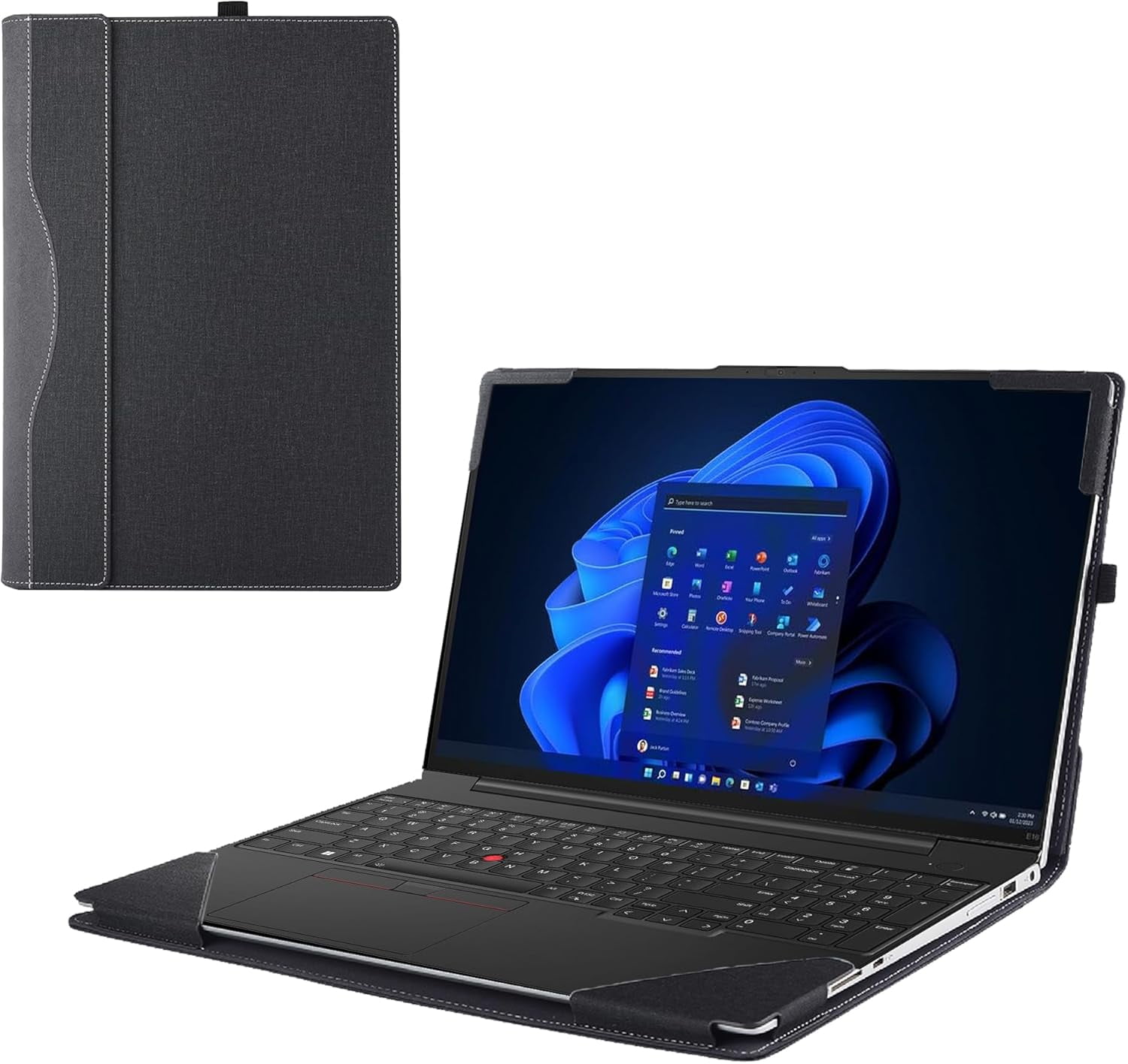 Cover Case for HP Envy x360 2-in-1 Laptop 14-FA 14z-FA & 14-fc 14t-fc &for HP Spectre x360 14-EU 14t-EU,PU Leather Protective Sleeve with Foldable Cooling Bracket