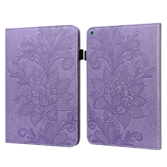 Cover Case for Kindle Fire HD 8 Tablet (8" Display, 8th/7th/6th/5th Generation, 2018/2017/2016/2015) - Auto Sleep Wake Case Fold Stand Wallet Cover PU Leather Slim Lightweight Shell (Purple Flower)