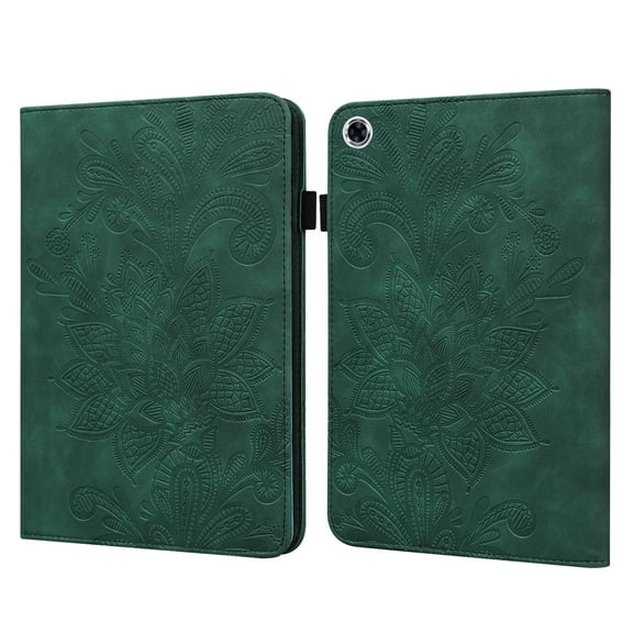 Cover Case for Lenovo Tab M10 HD (2nd Generation) 10.1" 2020 - Synthetic Leather Case Flip Folio Fold Stand Wallet Cover Slim Lightweight Protector Compatible with TB-X306X/TB-X306F (Green Flower)