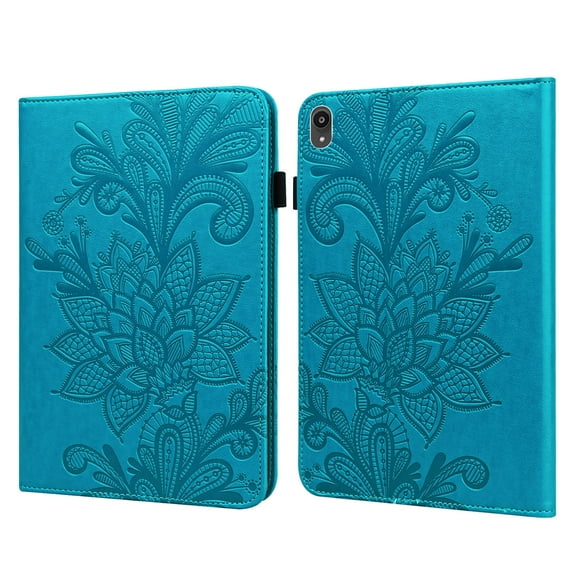 Cover Case for Lenovo Tab P11 (TB-J606F/TB-J606X), Tab P11 Case 11 Inch 2020 - Synthetic Leather Case Folio Fold Stand Wallet Flip Cover Slim Lightweight Protector Shell Cute Case (Blue Flower)