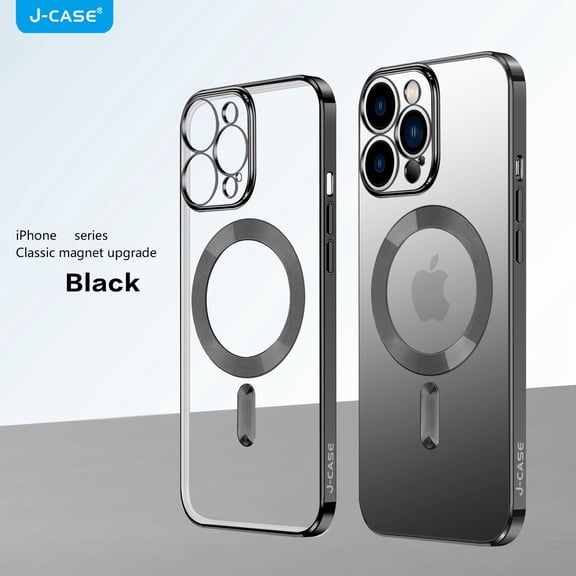 Cover Clear Case for iPhone 14 Pro Max with Mag-safe, Slim Fit Magnetic Back Cover Soft TPU Electro-plating Bumper, Thin Cute Camera Shockproof Protective Case for iPhone 14 Pro Max, Black