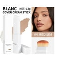 thumbnail image 1 of Cover Cream Stick, Color Changing Foundation Stick, Skin Matching Cover Cream with Medium to Full Coverage Dewy Finish Base Makeup, Dual-Ended with Detachable Brush, 1 of 9
