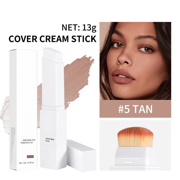 Cover Cream Stick, Portable Color-Changing Foundation Stick, Brightening Makeup Base for a Smooth Hydrating Flawless Look