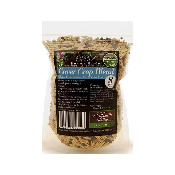 Cover Crop Seed Blend by Eretz - CHOOSE SIZE! Willamette Valley, Oregon Grown, Non-GMO, No Fillers, No Weed Seeds 8oz