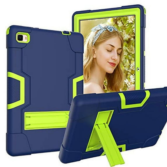 Cover for Dragon Touch Notepad 102 Tablet SOATUTO Heavy Duty Kids Friendly Sturdy Case For Teclast P20hd / Pritom Tronpad L10 / Welcool Model WM1001T / Blackview Tab 8E / Ibbwb 10 inch - Navy+Green