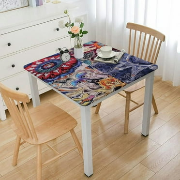 Cover Elastic Fitted Rectangular Tablecloth Spandex Table Covers for Folding Tables Washable Table Cover Picnic,Camping,Indoor &amp; Outdoor