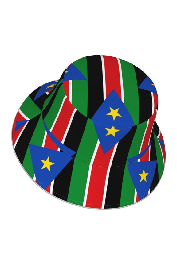 Cover Flag Of South Sudan Bucket Hat With Reflective Stripe For Men Women Reversible Outdoor Travel Hiking Beach Caps