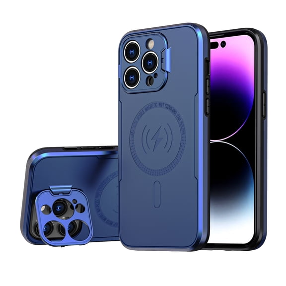 Cover For iPhone XR, Case with Kickstand,MagSafe Compatible Case with Built-in Camera Cover,Slim Shockproof Dustproof Case Cover, blue