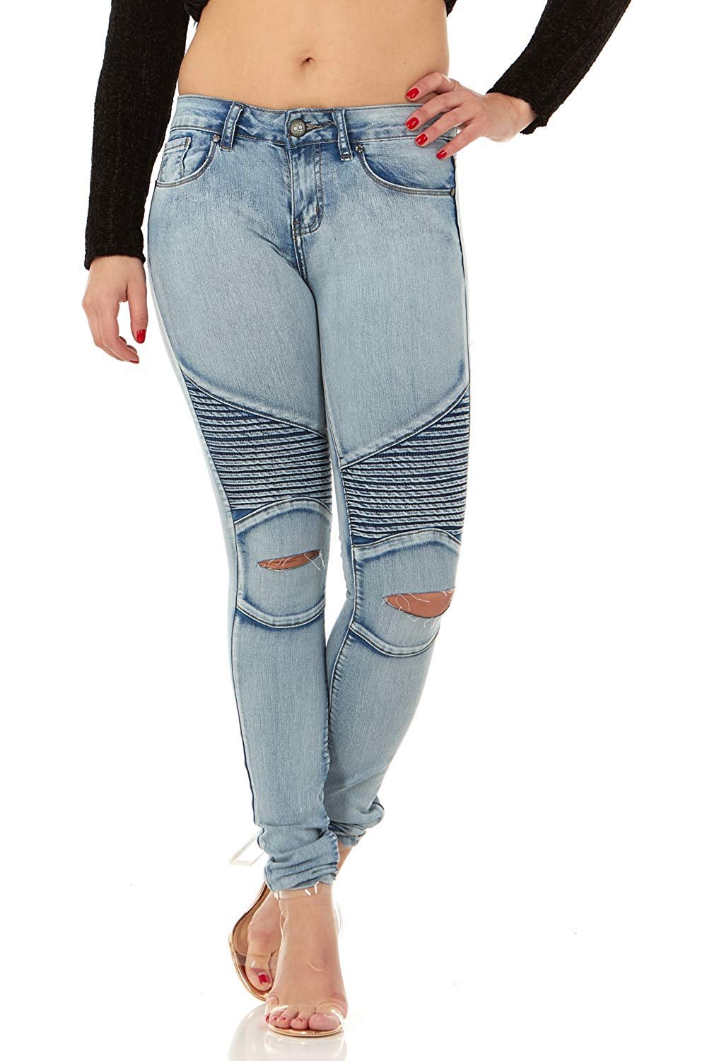 Girl biker jeans store