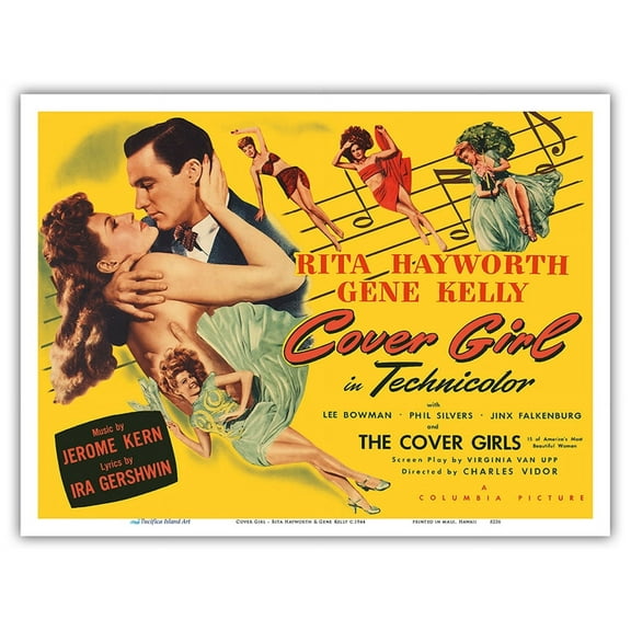 Cover Girl - Starring Rita Hayworth & Gene Kelly - Directed by Charles Vidor - Vintage Film Movie Poster c.1944 - Master Art Print (Unframed) 9in x 12in