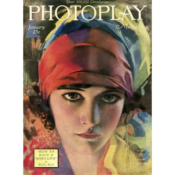 Cover Of Photoplay Magazine With Portrait Of Mary Thurman By Rolf Armstrong History (18 x 24)
