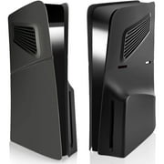 Cover Plates for PlayStation 5 Slim Console Disc Edition - Cooling Vents Shockproof Replacement Protective Shell Skin, Durable Accessories Faceplate for PS5 Slim-Black