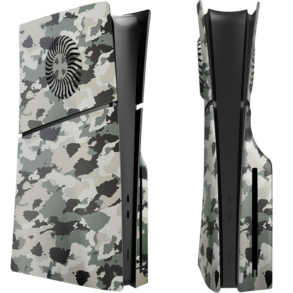 ABS Cover Plates for PS5 Slim with Cooling Vent, Anti-Scratch Hard Face Plates Side Panels Accessories, Shockproof Replacement Shell-Disc Edition-Camouflage
