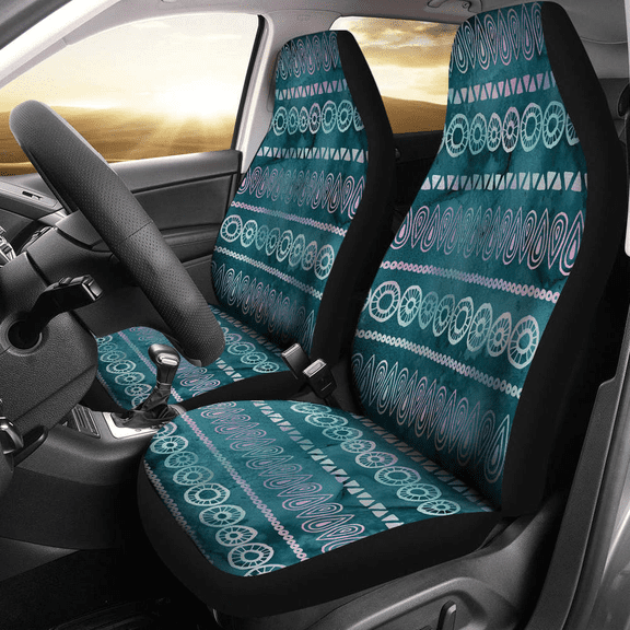 Cover Protective Seat Front Universal 2 of Colors Pack Seat Car Pattern Ethnic Iridescent Watercolor Boho