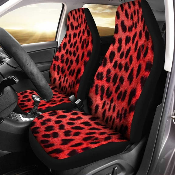 Cover Protective Seat Front Universal 2 of Idea Pack Gifts Accessories Car Custom Covers Seat Car Print Cheetah Red