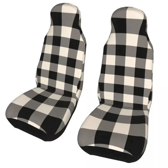 Cover Protector Seats Bucket Tartan SUV RV Car Any for Fit Universal Covers Seat Car Plaid White Vintage And Black Check Buffalo