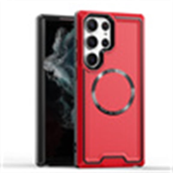 Cover for Samsung Galaxy S23, Compatible with MagSafe Case,Rugged Shockproof Soft TPU Bumper Anti-Scratch Multi-layer Hard PC Protection Case Cover, red