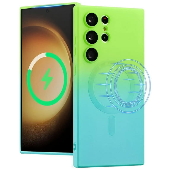 Cover for Samsung Galaxy S23 Ultra, Compatible with MagSafe Case,Slim Shockproof MagSafe Camera Lens Protector Liquid Gradient Color Anti-Scratch Case Cover, E