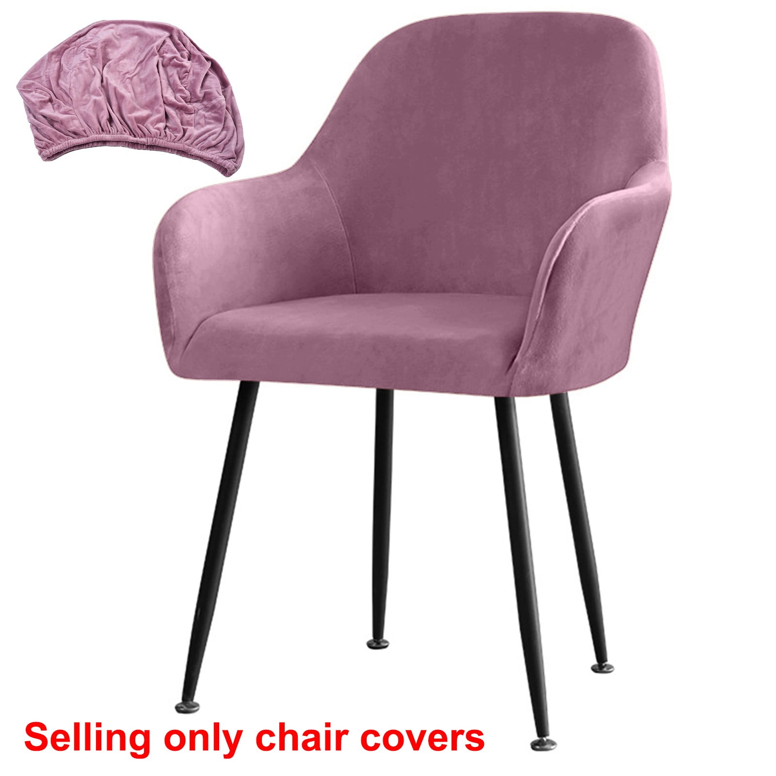 Cover Silver fox velvet fabric stretch home hotel dining chair high