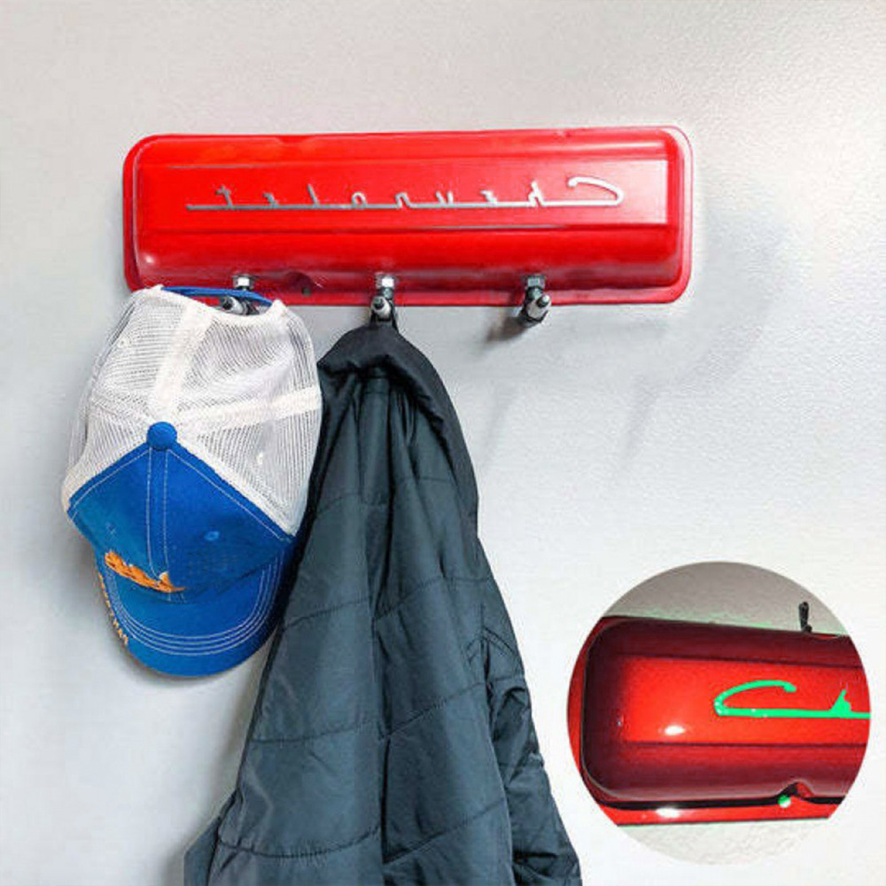 Cover Spark Plug Coat Rack Repurposed Valve Cover Spark Plug Hat Rack