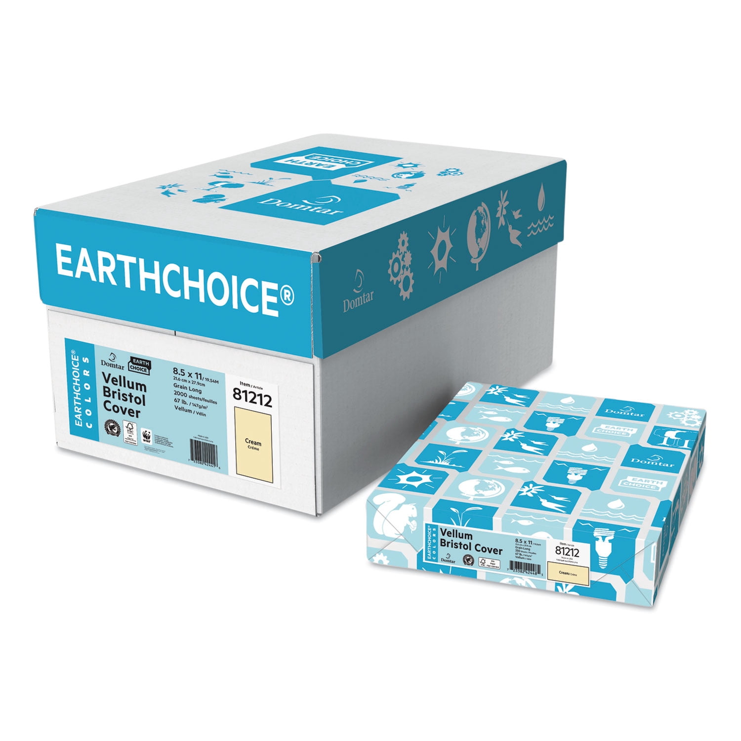 Cover Stock 67 lb Bristol Weight 8.5 x 11 Cream 250/Pack 94345