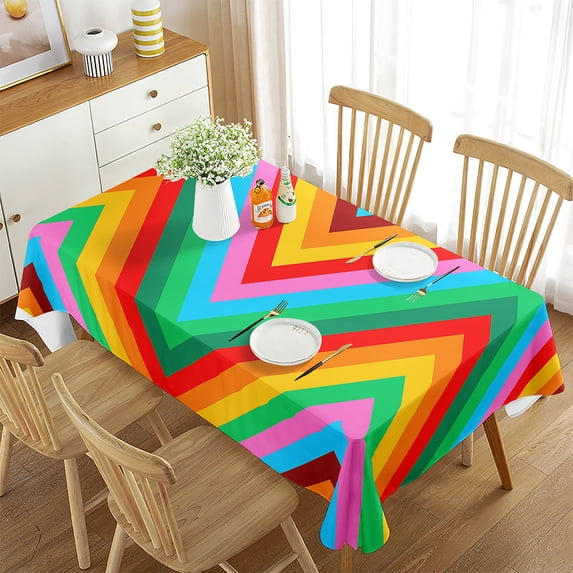 Cover Table Rectangular Room Image Dining Reflections Color Wave-Like in Design Lines Radiant Art Po