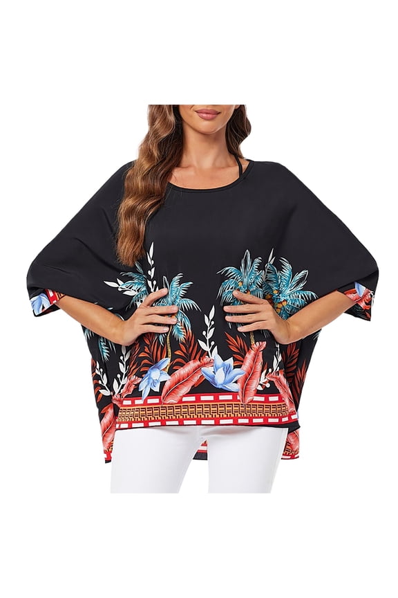 Cover Ups For Women Side High Slit Solid Skirt Chiffon Sarong Plus Size Clothes Black