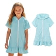 thumbnail image 1 of Cover Ups for Swimwear Girls Zip Up Hooded Green Girls Towel Cover Up Girls Towel Dress Girls Swim Cover Up Size 3-4 Years, 1 of 8