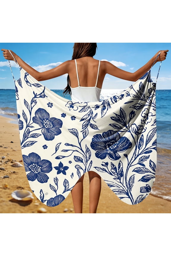 Cover Ups for Swimwear Women Floral Print Beach Sarong Skirt Bikini Swimsuit Cover Up Loose Bathing Suit Beach Dress