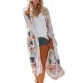 thumbnail image 1 of Cover Ups for Women Boho Floral Chiffon Kimono Cardigan Long Flowy Beach Wrap Summer Sun Protection Tunic for Pool and Vacation, 1 of 5