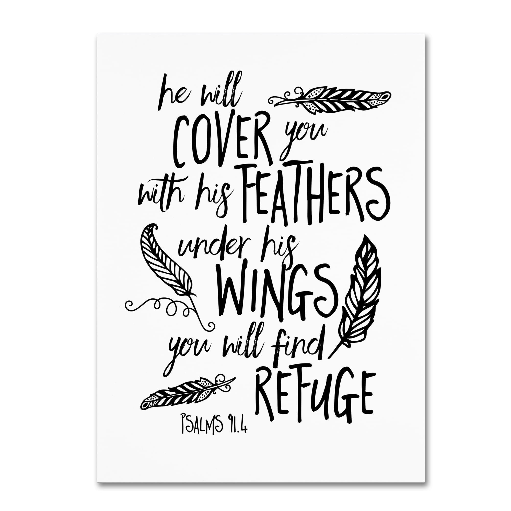 Cover You With Feathers 35 in x 47 in Painting Canvas Art Print, by Trademark Art