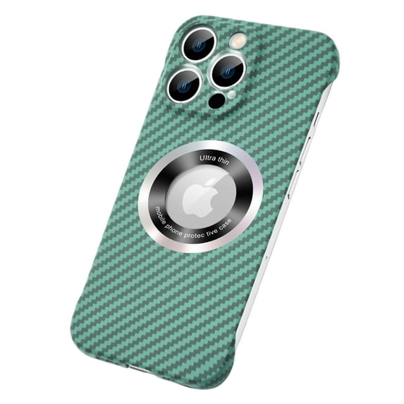 Cover for Apple iPhone 13 Pro Max, Compatible with MagSafe,Carbon Fiber Case,Shockproof Anti-Scratch Slim Thin Back Cover, green
