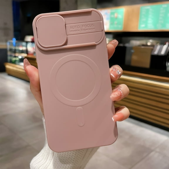 Cover for iPhone 11 Pro Max, Case with Slide Camera Cover Lens Protection,Compatible with MagSafe,Slim Shockproof Soft Anti-Scratch Case Cover, pink
