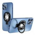 thumbnail image 1 of Cover for iPhone 12 Pro Max, Case with Magnetic Invisible Stand,Compatible with MagSafe Shockproof Slim Ring Holder Matte Hard Case Cover, blue, 1 of 1