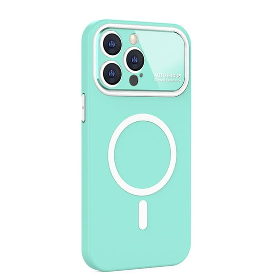 Cover for iPhone 14 Pro Max, Compatible with MagSafe Case,Slim Rubber Full Camera Lens Protector Cover Shockproof Soft TPU Anti-Scratch Case, cyan