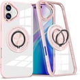 thumbnail image 1 of Cover for iPhone 16 Case with Ring Holder Magnetic Black Compatible with Magsafe Wireless Charger iPhone 16 Phone Case Clear Shockproof Rugged (Pink), 1 of 14