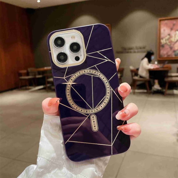 Cover for iPhone 12 Pro / 12 6.1", Compatible with MagSafe Case,Slim Shockproof Plating Lightweight Lens Protector Case,Support Wireless Charging, purple