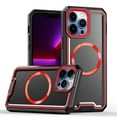 thumbnail image 1 of Cover for iPhone 14 Plus, Compatible with MagSafe Case,Rugged Shockproof Soft TPU Bumper Anti-Scratch Multi-layer Hard PC Protection Case Cover, blackred, 1 of 7