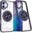 thumbnail image 1 of Cover for iPhone 16 Case with Ring Holder Magnetic Black Compatible with Magsafe Wireless Charger iPhone 16 Phone Case Clear Shockproof Rugged (Purple), 1 of 14