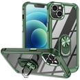 thumbnail image 1 of Cover for iPhone XS/X, Slim Lightweight Metal Ring Holder Stand,Shockproof with 360?Ring Holder Kickstand Soft TPU Bumper Plating Button Hard PC Case Cover, armygreen, 1 of 8