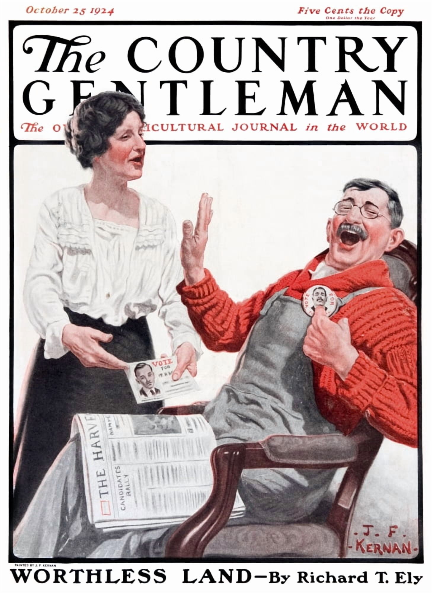 Cover of Country Gentleman agricultural magazine from the early 20th century Canvas Art - Remsberg Inc Design Pics (13 x 18)