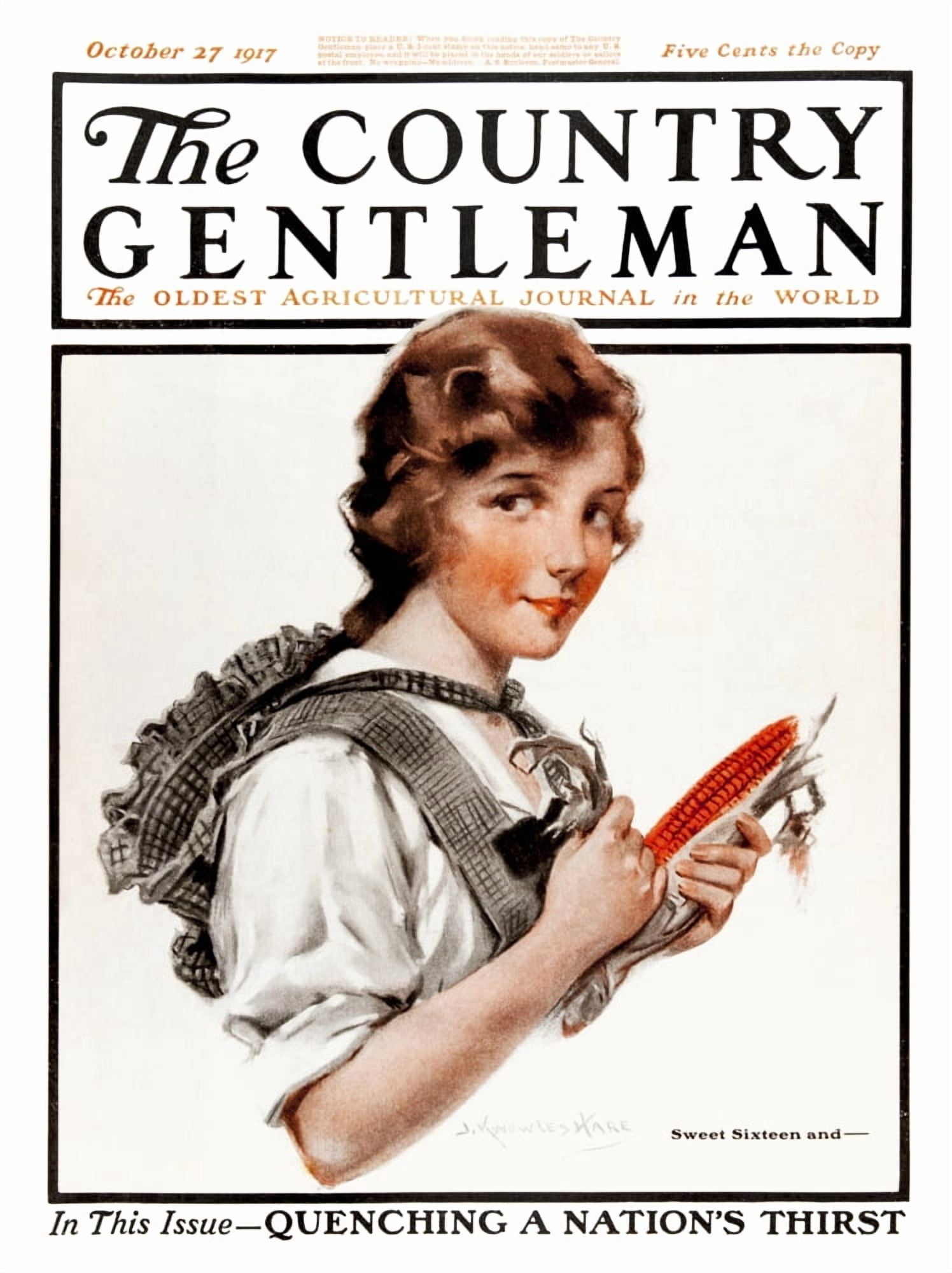 Cover of Country Gentleman agricultural magazine from the early 20th century Canvas Art - Remsberg Inc Design Pics (26 x 34)