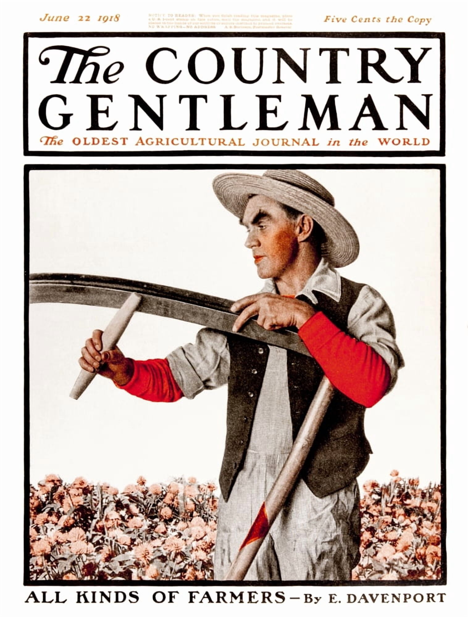 Cover of Country Gentleman agricultural magazine from the early 20th century Canvas Art - Remsberg Inc Design Pics (26 x 34)