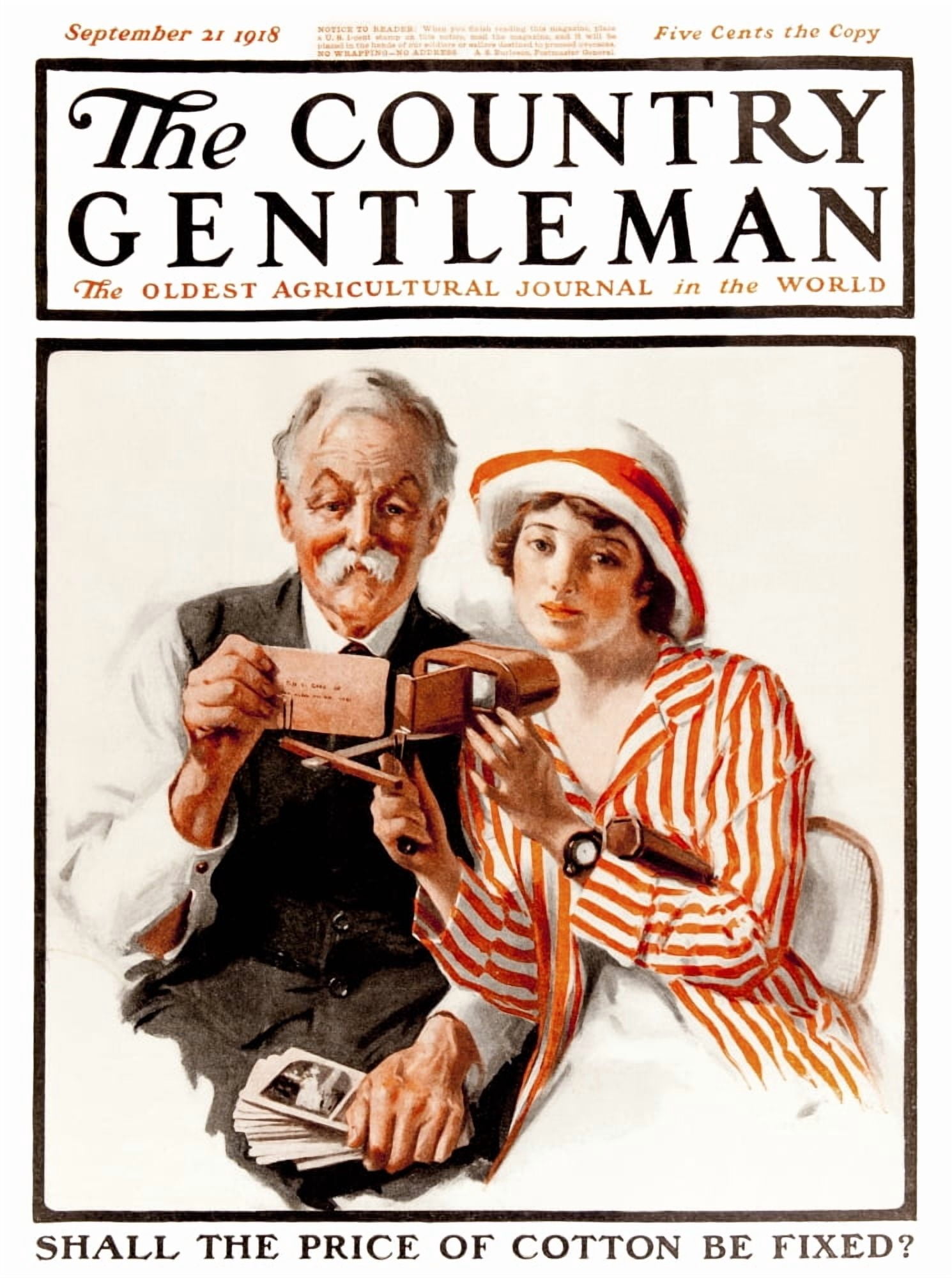 Cover of Country Gentleman agricultural magazine from the early 20th century Canvas Art - Remsberg Inc Design Pics (26 x 34)