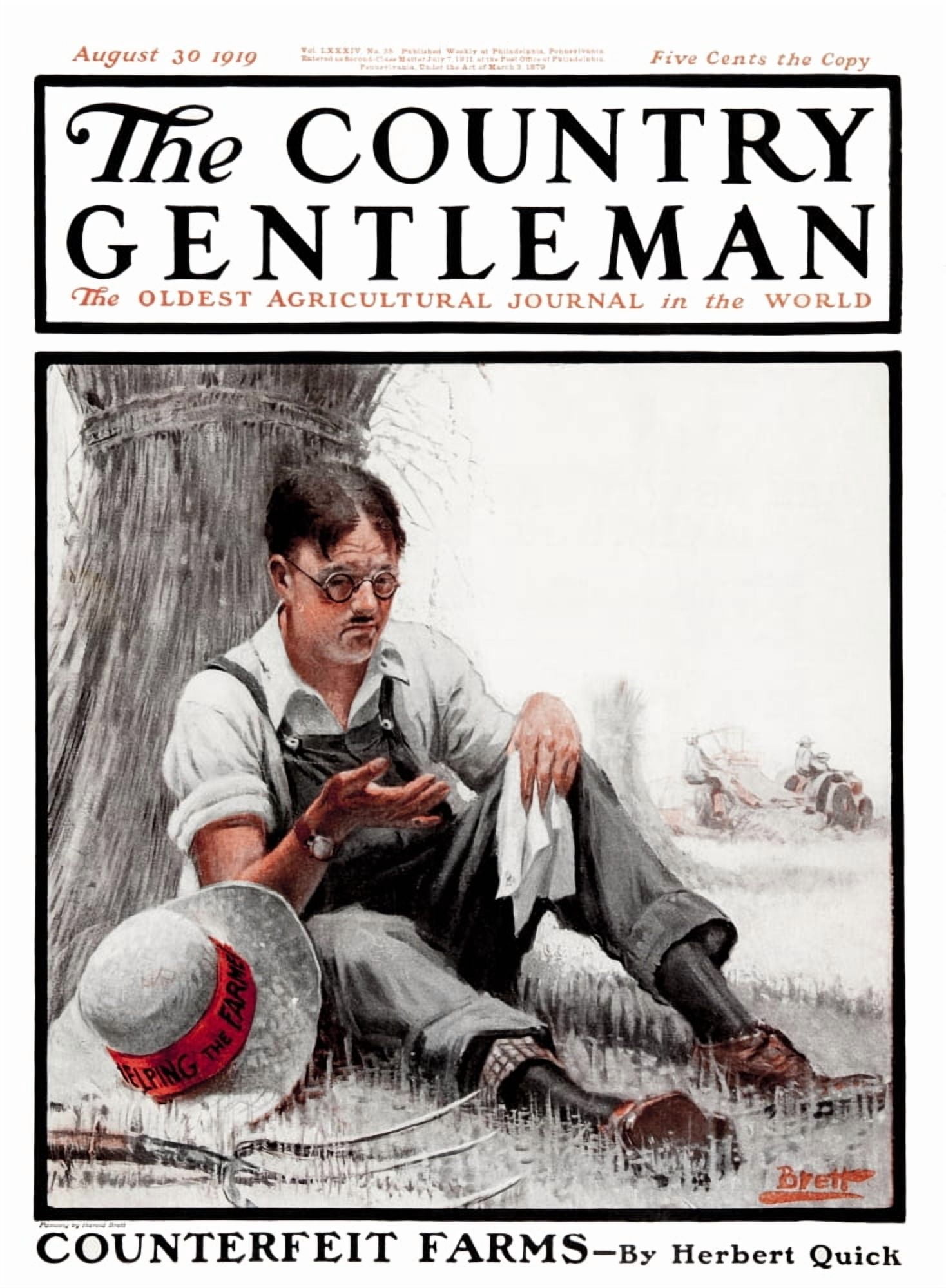 Cover of Country Gentleman agricultural magazine from the early 20th century Canvas Art - Remsberg Inc Design Pics (26 x 36)