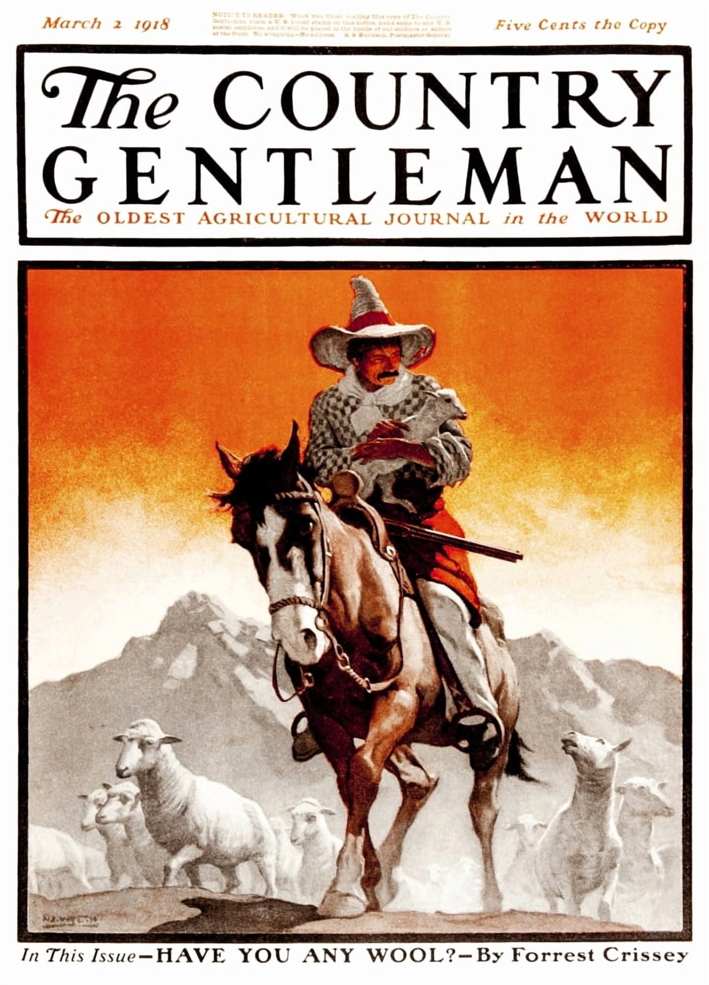 Cover of Country Gentleman agricultural magazine from the early 20th century Canvas Art - Remsberg Inc Design Pics (26 x 36)
