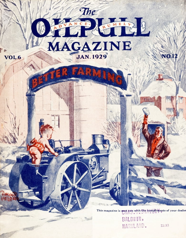 Cover of Oilpull agricultural magazine made in the 20th century Canvas Art - Remsberg Inc Design Pics (13 x 17)