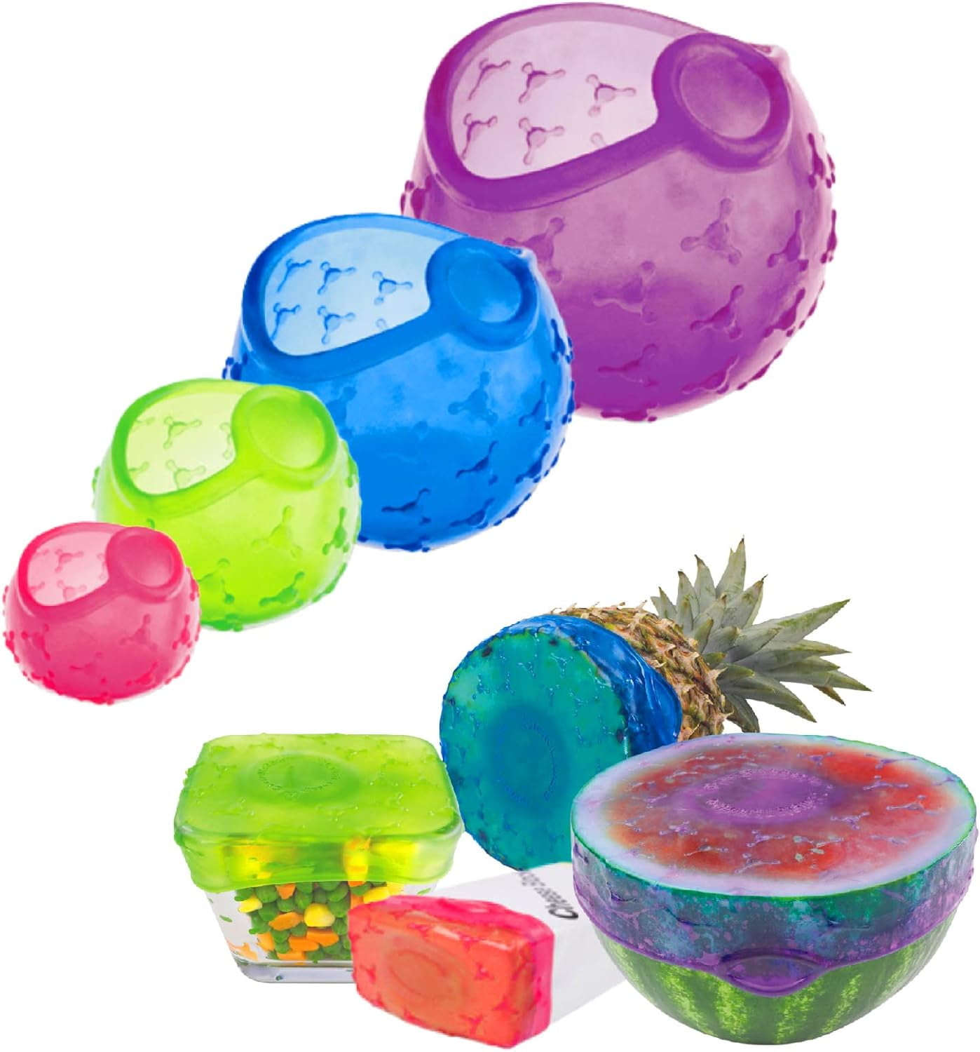 CoverBlubber Reusable Food Covers and Wraps for Refrigerator and