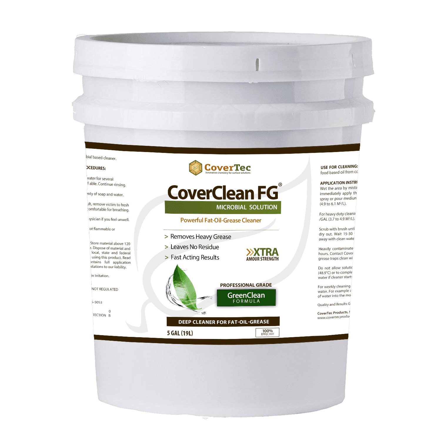 Microbial Cleaner CoverClean FG Microbial Cleaner for Fat, Food, Oil & Grease - 5 Gal ...